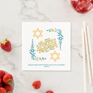Serviette En Papier HEUREUX HANOUKKA Chanukah