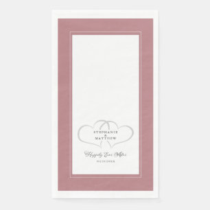 Serviette En Papier Heureux Jamais Après Coeurs Mariages Dusty Rose ro