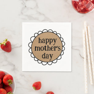 SERVIETTE EN PAPIER HEUREUX JOUR DE MÈRE SUR MESURE BORD À CÂBLE