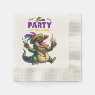 Serviette En Papier Heureux Mardi Gras Alligator