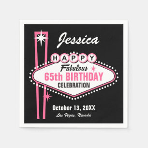 Serviette En Papier Heureux rose de Las Vegas