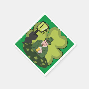 SERVIETTE EN PAPIER "HEUREUX ST. JOUR DE PATRICK" LEPRECHAUN