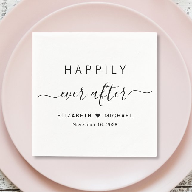 Serviette En Papier Heureux toujours après Mariage (Créateur téléchargé)