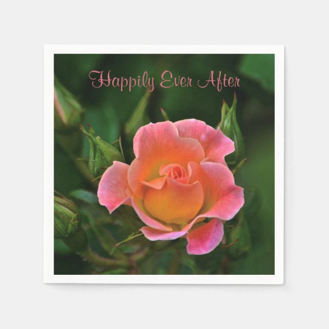 Serviette En Papier Heureux toujours après Rose (Devant)