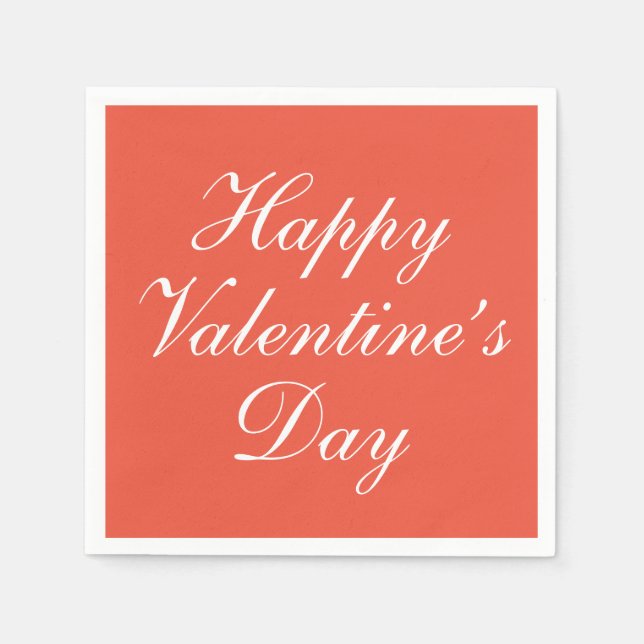 Serviette En Papier heureux Valentine's Day Red (Devant)