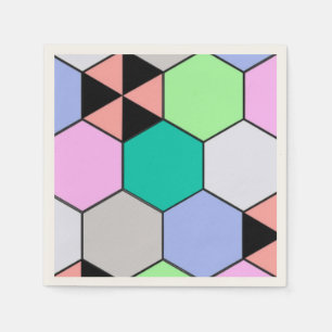 SERVIETTE EN PAPIER HEXAGON COLORÉ