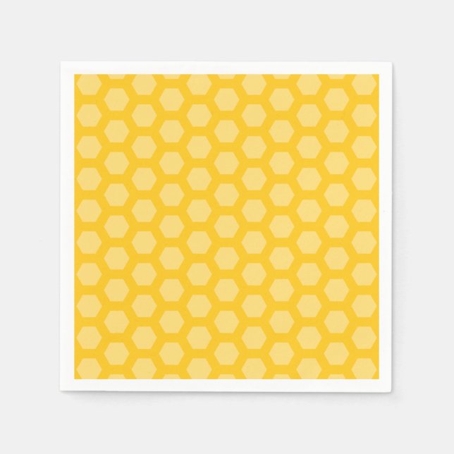 Serviette En Papier Hexagone de nid d'abeille jaune 12 (Devant)