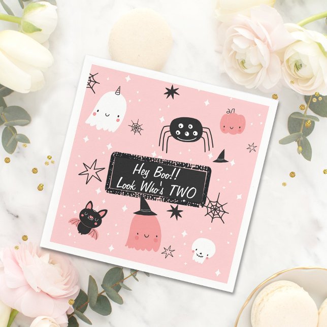 Serviette En Papier Hey Boo Regardez qui est deux mignonnes serviettes (Créateur téléchargé)