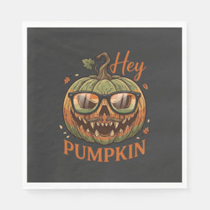 Serviette En Papier Hey Citrouille Halloween Lanterne Jack Lunettes Mo