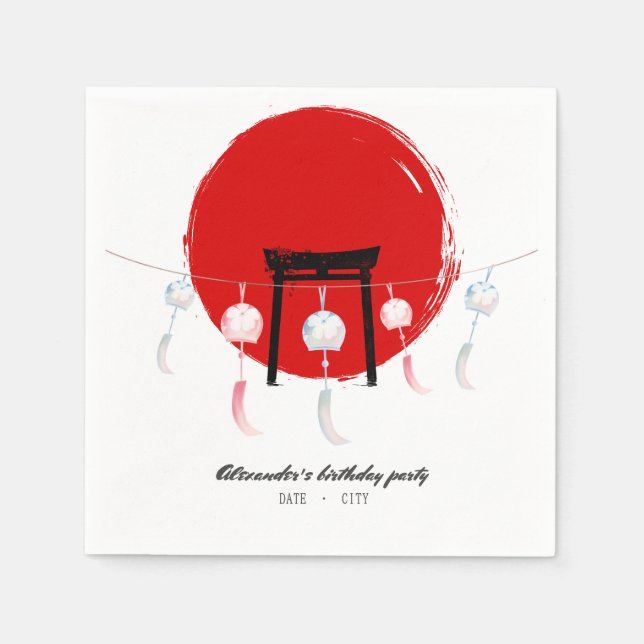 Serviette En Papier Hibachi fête d'anniversaire Vent Chimes Furin Japo (Devant)