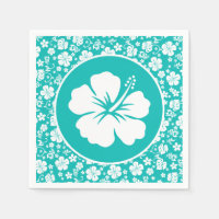 Hibiscus blanc tropical sur Turquoise