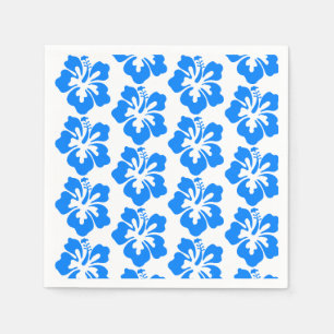 Serviette En Papier Hibiscus bleu Fleur hawaïenne Luau Anniversaire