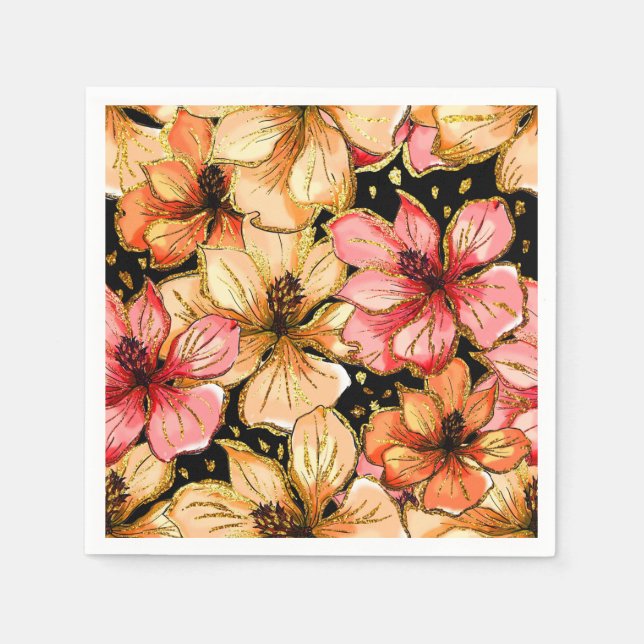 Serviette En Papier hibiscus coloré (Devant)