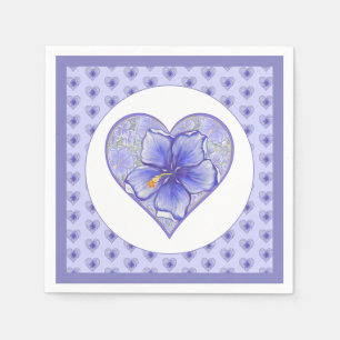 Serviette En Papier Hibiscus & dentelle BLEU