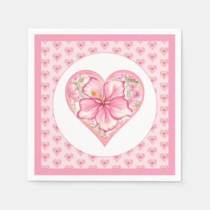 Serviette En Papier Hibiscus & dentelle PINK