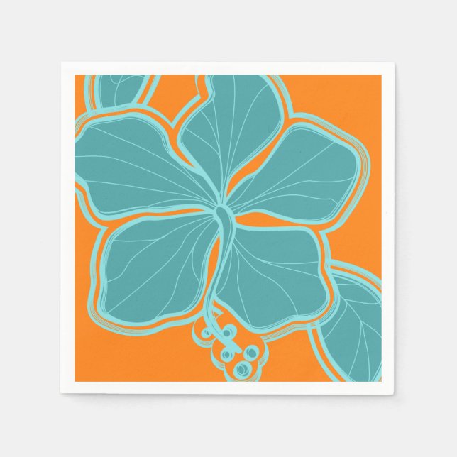 Serviette En Papier Hibiscus épopé Floral hawaïen (Devant)