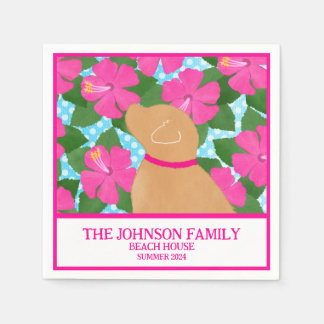 Serviette En Papier Hibiscus Island Papier à Chien Jaune Napkins