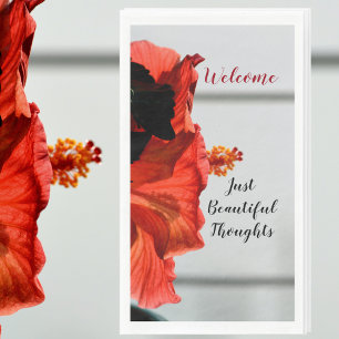 Serviette En Papier Hibiscus rouge Floral Botanique Photographie