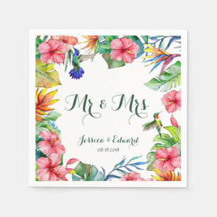 Serviette En Papier Hibiscus tropical Mariage hawaïen