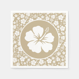 Serviette En Papier Hibiscus tropical sur Tan