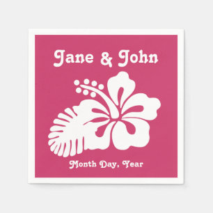 Serviette En Papier Hibiscus tropicaux de la Raspberry Napkins