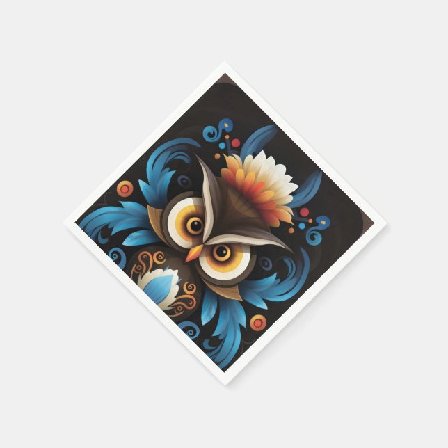 Serviette En Papier Hibou (Coin)