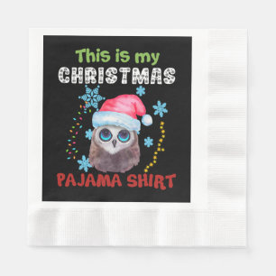Serviette En Papier Hibou Ceci Est Mon T-Shirt De Pyjama De Noël