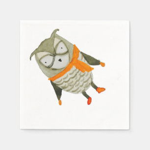 Serviette En Papier Hibou d'amis de forêt