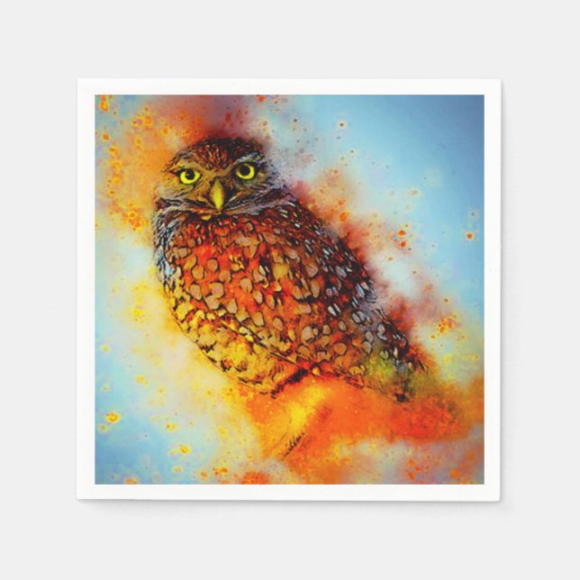 Serviette En Papier Hibou éclaboussé (Devant)