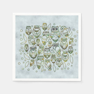 Serviette En Papier Hiboux décoratifs