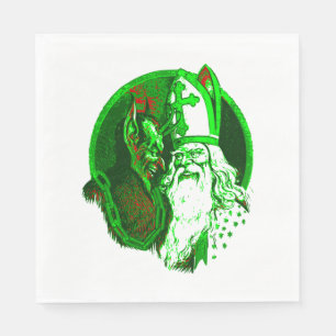 Serviette En Papier hideux Noël krampus st nicholas père Noël
