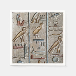 Serviette En Papier Hiéroglyphe Ancien Égypte Langue Texte Gravé