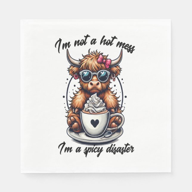 Serviette En Papier Highland Cow Coffee, Coffee Cow (Devant)