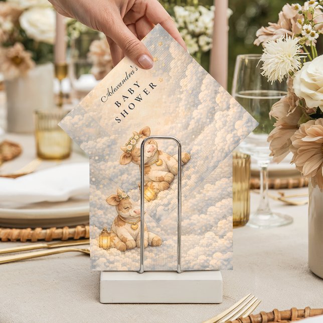 Serviette En Papier Highland Cow Floral Baby Shower (Créateur téléchargé)