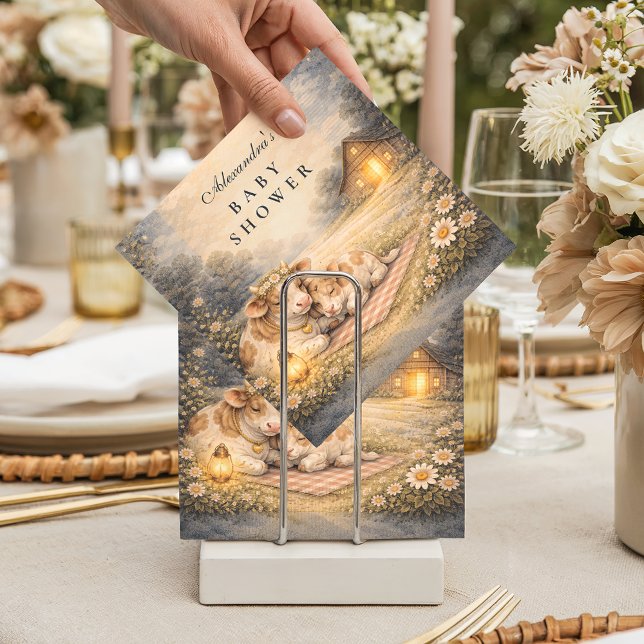 Serviette En Papier Highland Cow Meadow Baby Shower (Créateur téléchargé)