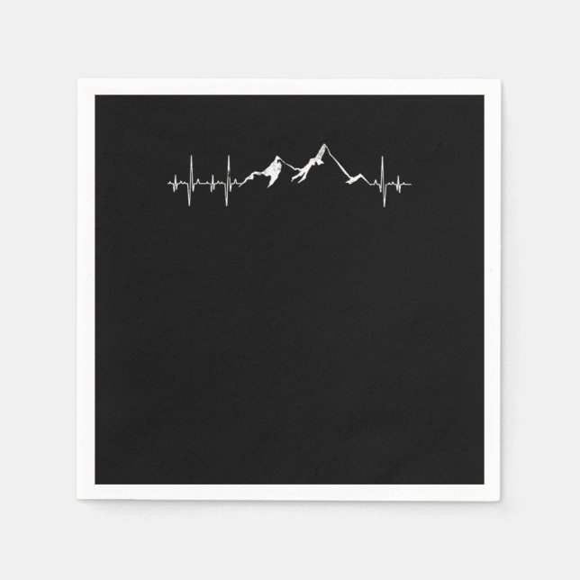 Serviette En Papier Hiking Mountain Heartbeat Heartbeat (Devant)