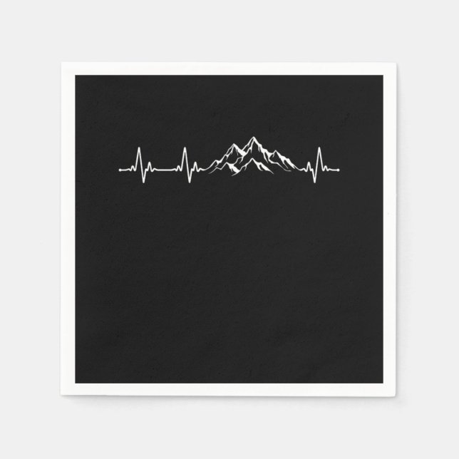 Serviette En Papier Hiking Mountain Heartbeat Heartbeat (Devant)