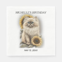 Himalayan Kitten Chat Tournesols Nom anniversaire