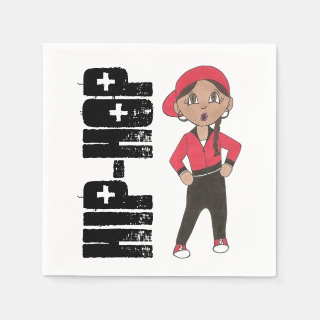 Serviette En Papier Hip hop Dance Studio Considérant Costume Danseuse  (Devant)