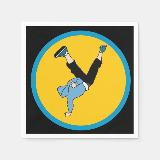 Serviette En Papier Hip hop de danse entre la fête d'anniversaire thém (Devant)