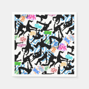Serviette En Papier HipHop 50. Motif de danse