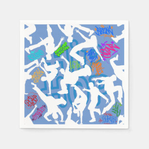Serviette En Papier HipHop Dance Motif.w L Bleu BG