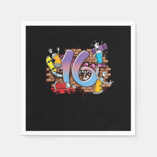 Serviette En Papier Hiphop Dancer Graffiti Artiste Typographie 16e Bir