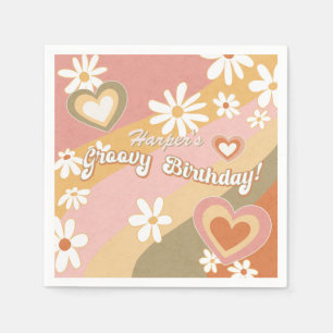 Serviette En Papier Hippie 60s les années 70 Retro Daisy Floral Super