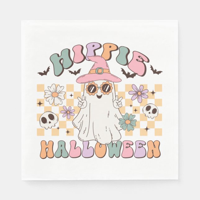 Serviette En Papier Hippie Halloween (Devant)