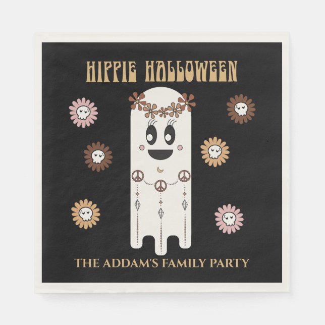 Serviette En Papier Hippie Halloween mignon fantôme (Devant)