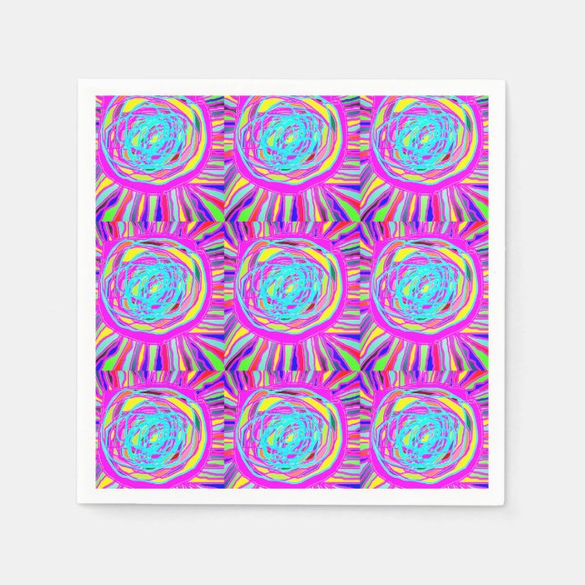 Serviette En Papier Hippie Retro chill art de base (Devant)