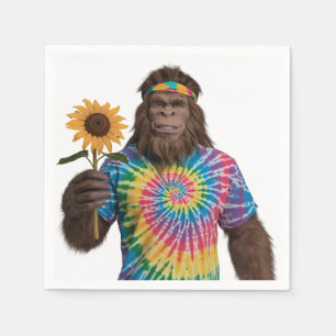 Serviette En Papier Hippie Sasquatch à Tiedye avec tournesol