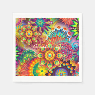 Serviette En Papier Hippie Super Techno Psychedelic Thunder_Cove