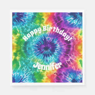 Serviette En Papier Hippie Tie Dye Anniversaire Papier Napkin
